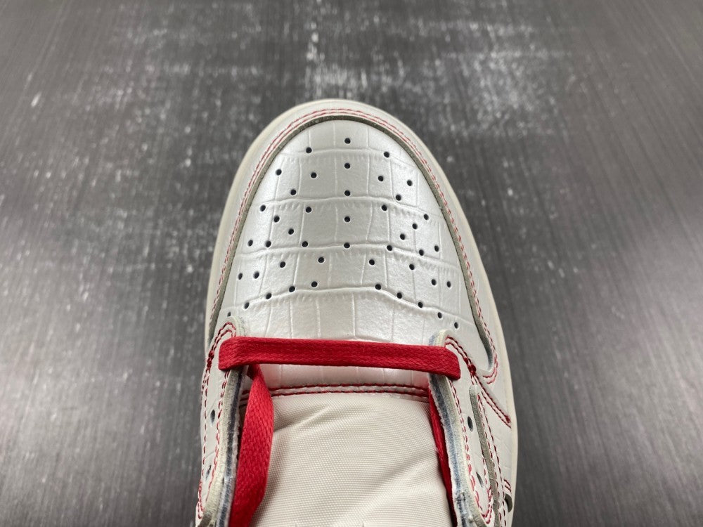 Low Top Sneakers, White Red Colorway, Reverse Hook Design, Lace Up Design, Casual Gift for Sneaker Fans