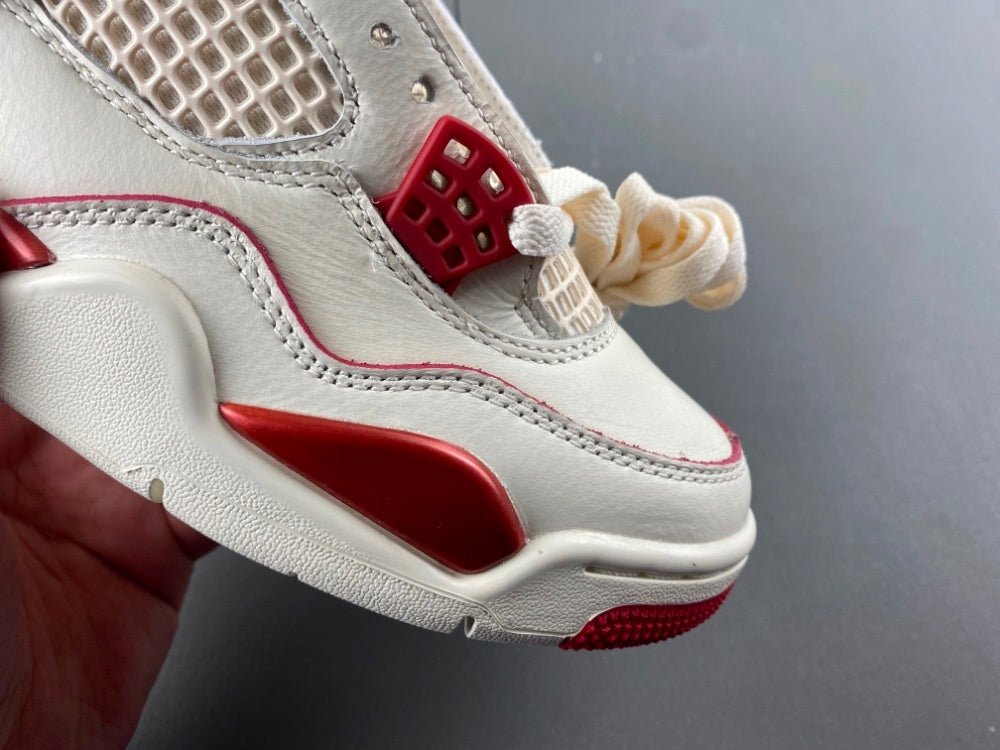 Low Top Sneakers, Off White Red Colorway, Valentine Design, Lace Up Design, Casual Gift for Sneaker Fans
