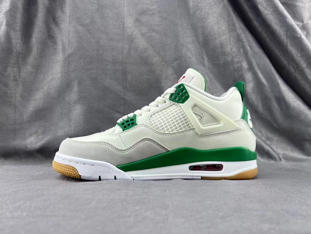 Sneakers, White Green Colorway, Lace Up Design, Casual Gift for Sneaker Fans