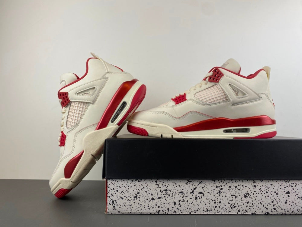 Low Top Sneakers, Off White Red Colorway, Leather Footwear, Lace Up Design, Casual Gift for Sneaker Fans