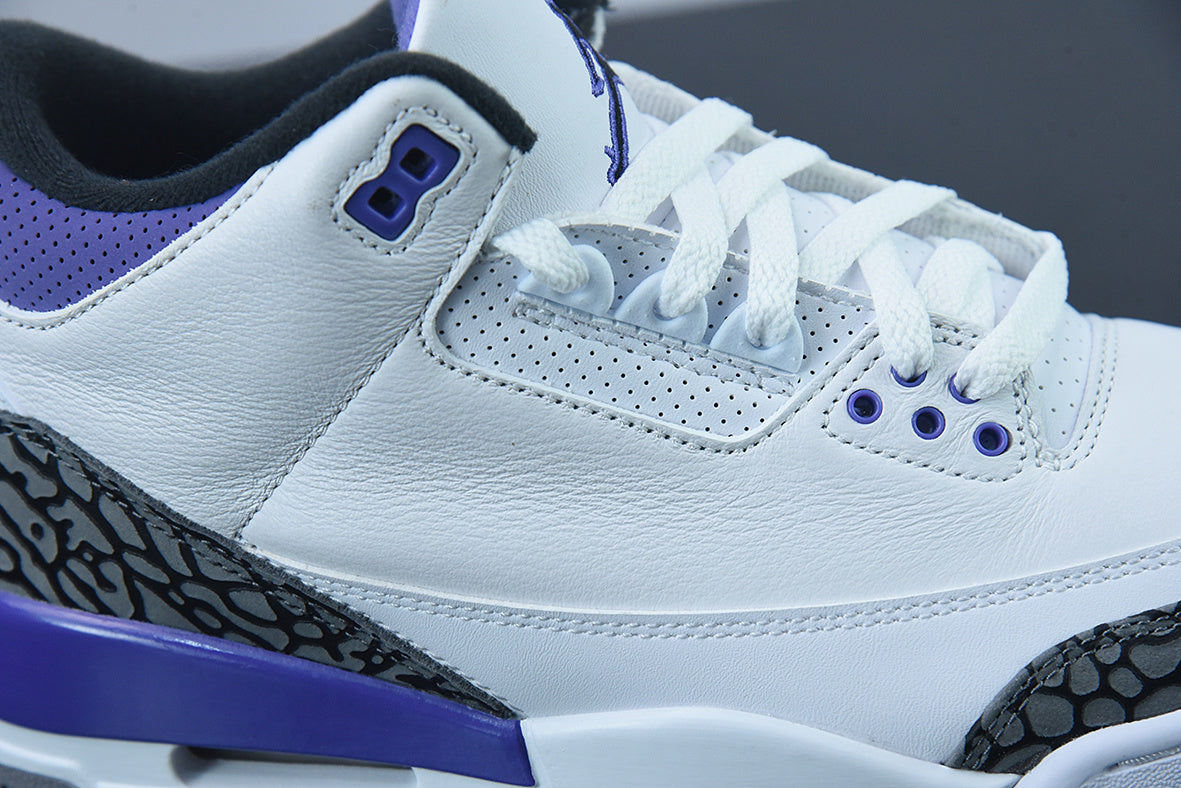 Retro Sneakers, White Purple Colorway, Lace Up Design, Casual Gift for Sneaker Fans