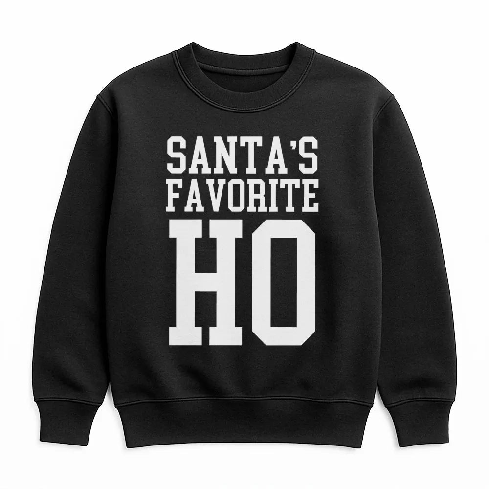 Humorous Christmas Party Sweatshirt, Santa's Favorite Ho Sweatshirt, Naughty Holiday Sweater, Retro Xmas Crewneck Sweatshirt,
