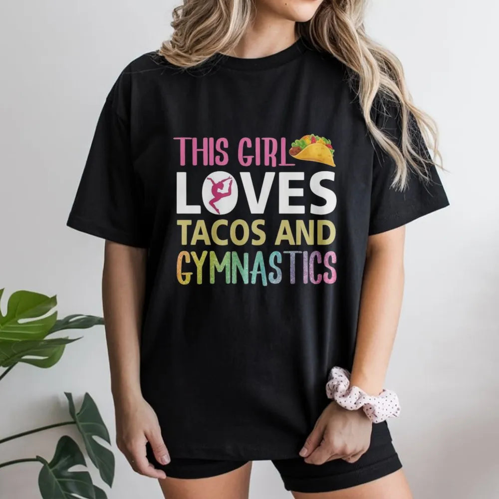Gymnastics and Tacos Sweatshirt | Funny Gymnast Graphic Pullover | Soft Cotton Blend | Gift for Gymnast Girl