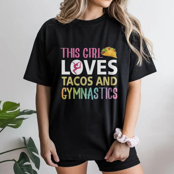 Gymnastics and Tacos Sweatshirt | Funny Gymnast Graphic Pullover | Soft Cotton Blend | Gift for Gymnast Girl