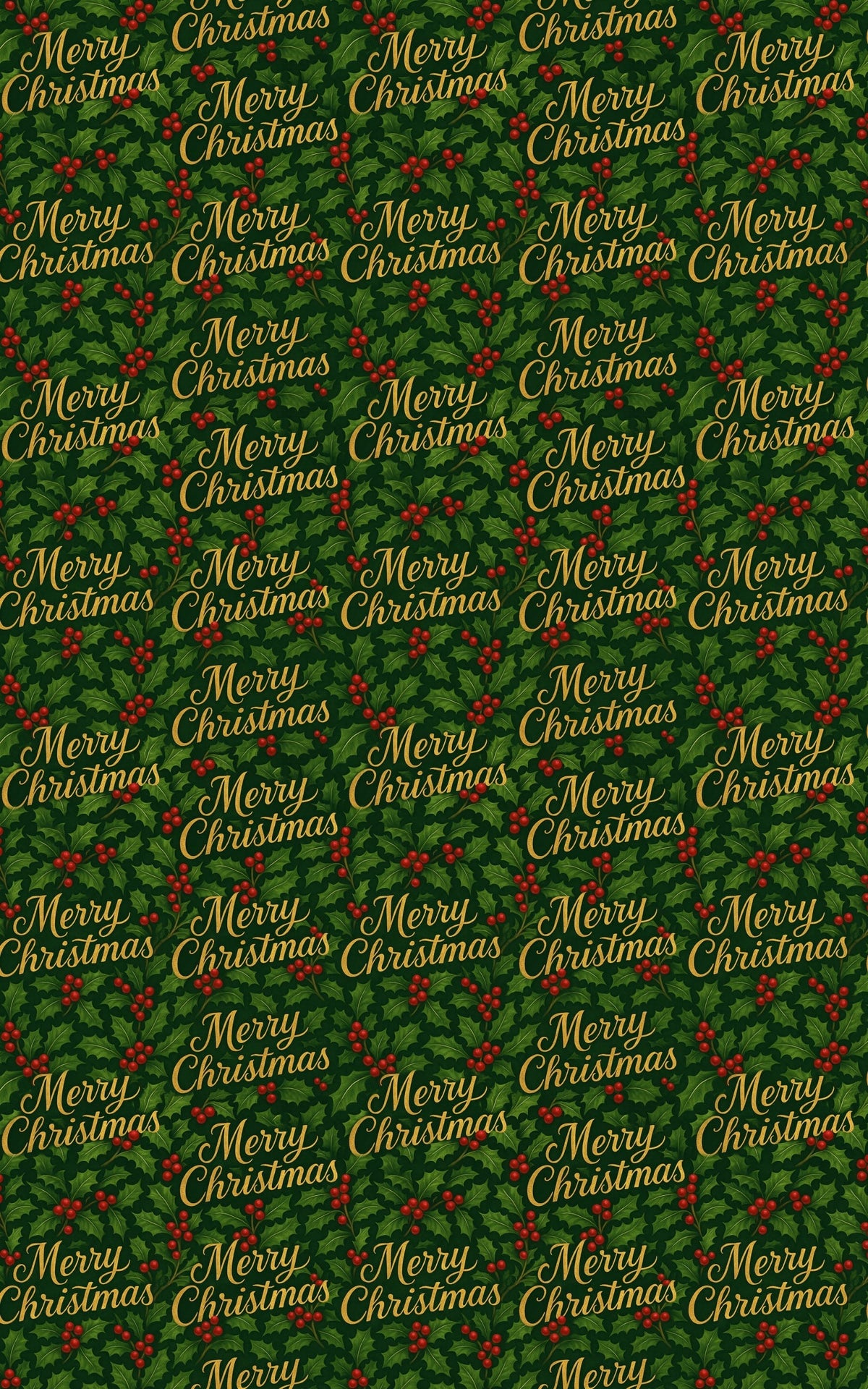 Merry Christmas Script Gift Wrap, Victorian Holly Wrapping Paper, Vintage Holiday Wrapping Paper, Traditional Xmas Gift Wrap 