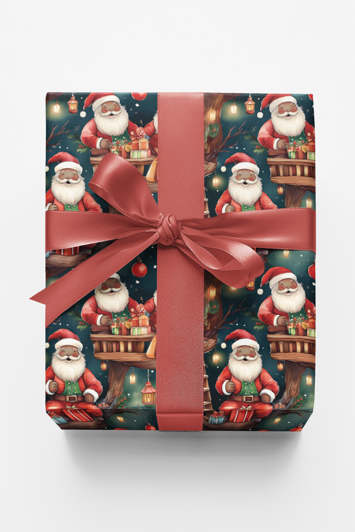Christmas Fort Magic Gift Wrap, Treehouse Santa Wrapping Paper, Whimsical Holiday Wrapping Paper, Kids Xmas Present Gift Wrap