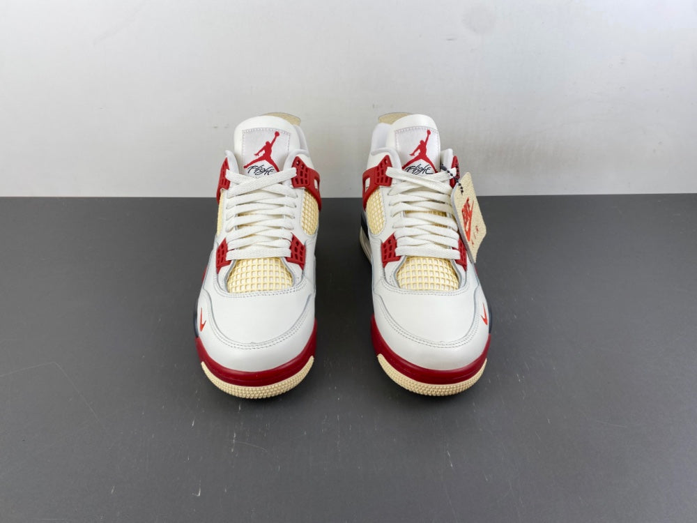 Low Top Sneakers, White Black Red Colorway, Lace Up Design, Casual Gift for Sneaker Fans