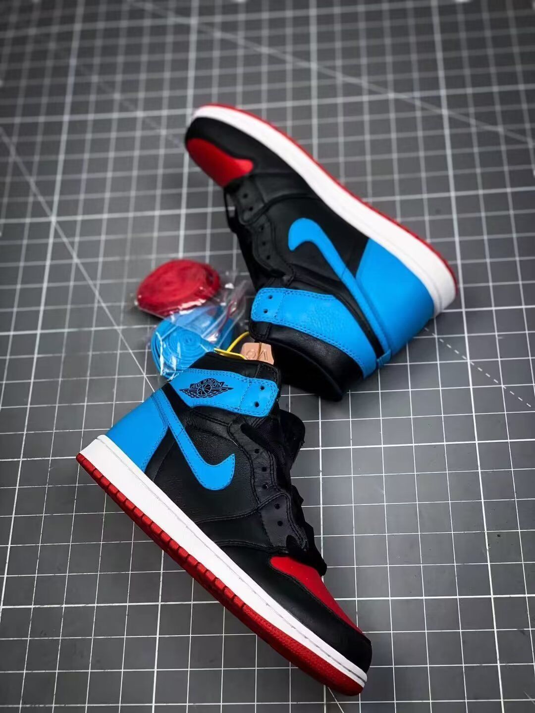 Low Top Sneakers, Blue Black Colorway, Lace Up Design, Casual Gift for Sneaker Fans