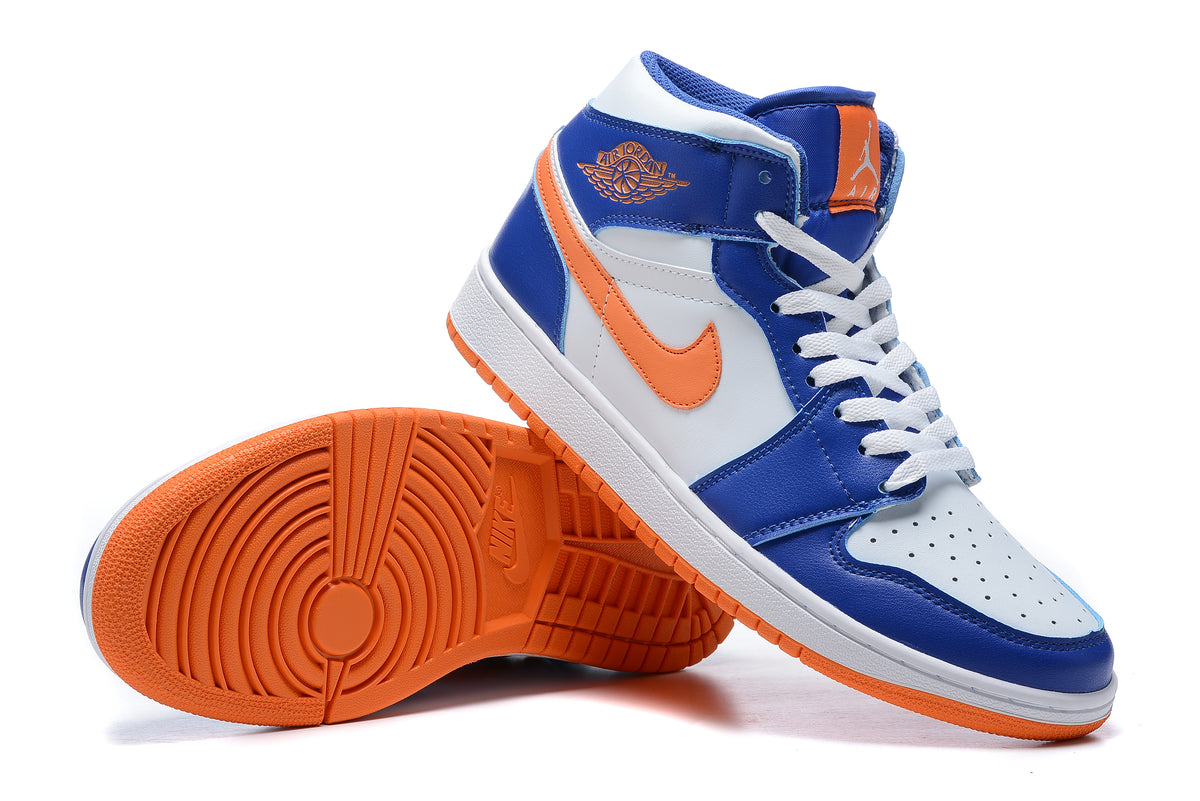 Sneakers, Blue Orange Colorway, Lace Up Design, Casual Gift for Sneaker Fans