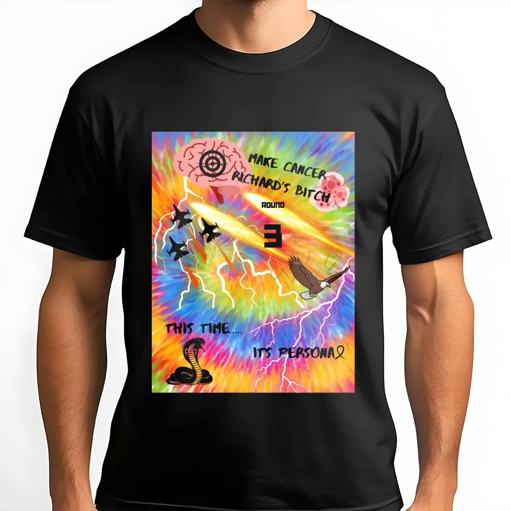 Cancer Fighter Sweatshirt | Aggressive Tie Dye Graphic | Soft Cotton Blend | Support Gift for Chemo Warrior