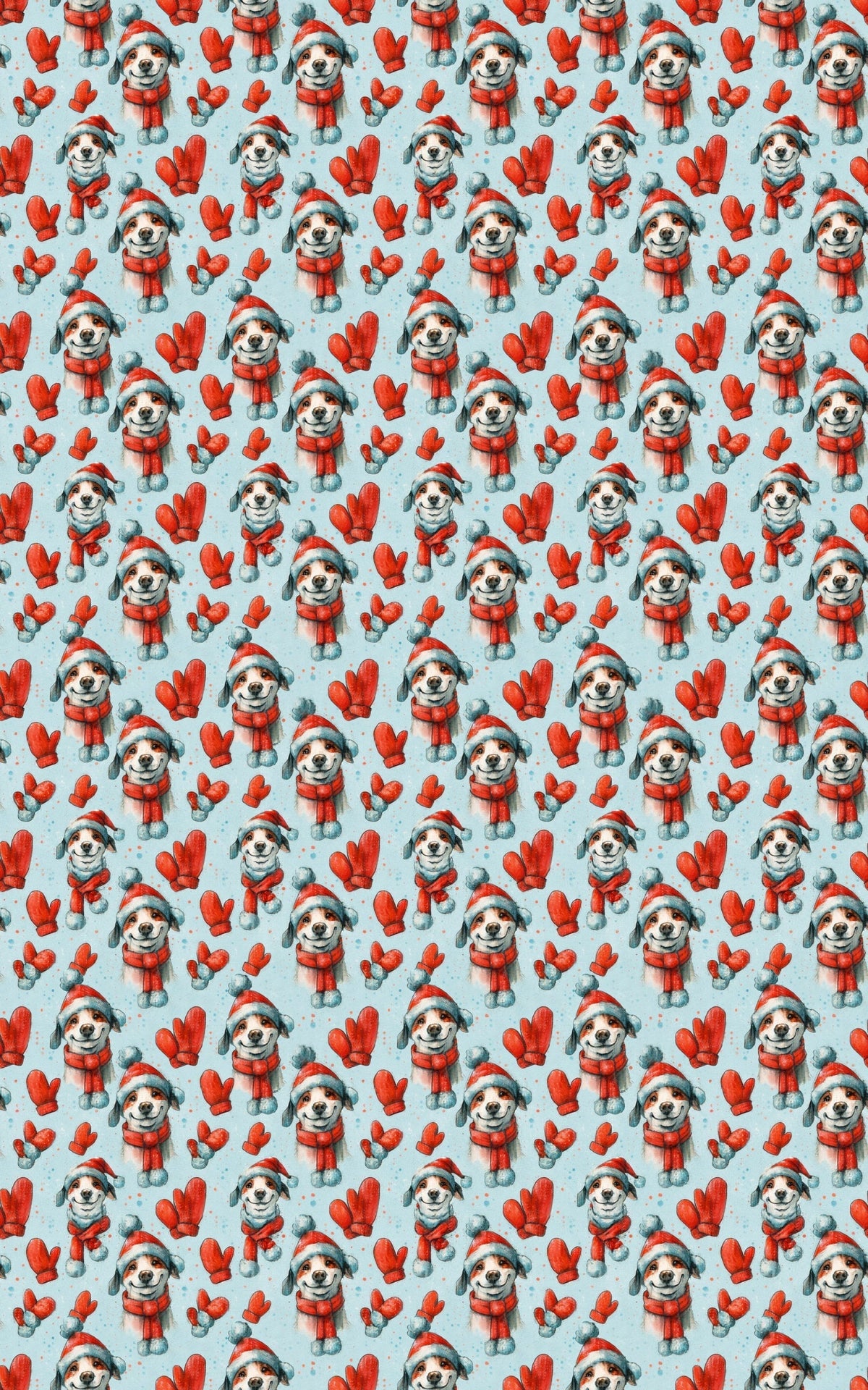 Christmas Puppy Gift Wrap, Winter Whimsy Dog Wrapping Paper, Blue Snowflake Dog Paper Roll, Holiday Pet Gift Wrap, Xmas Wrapp