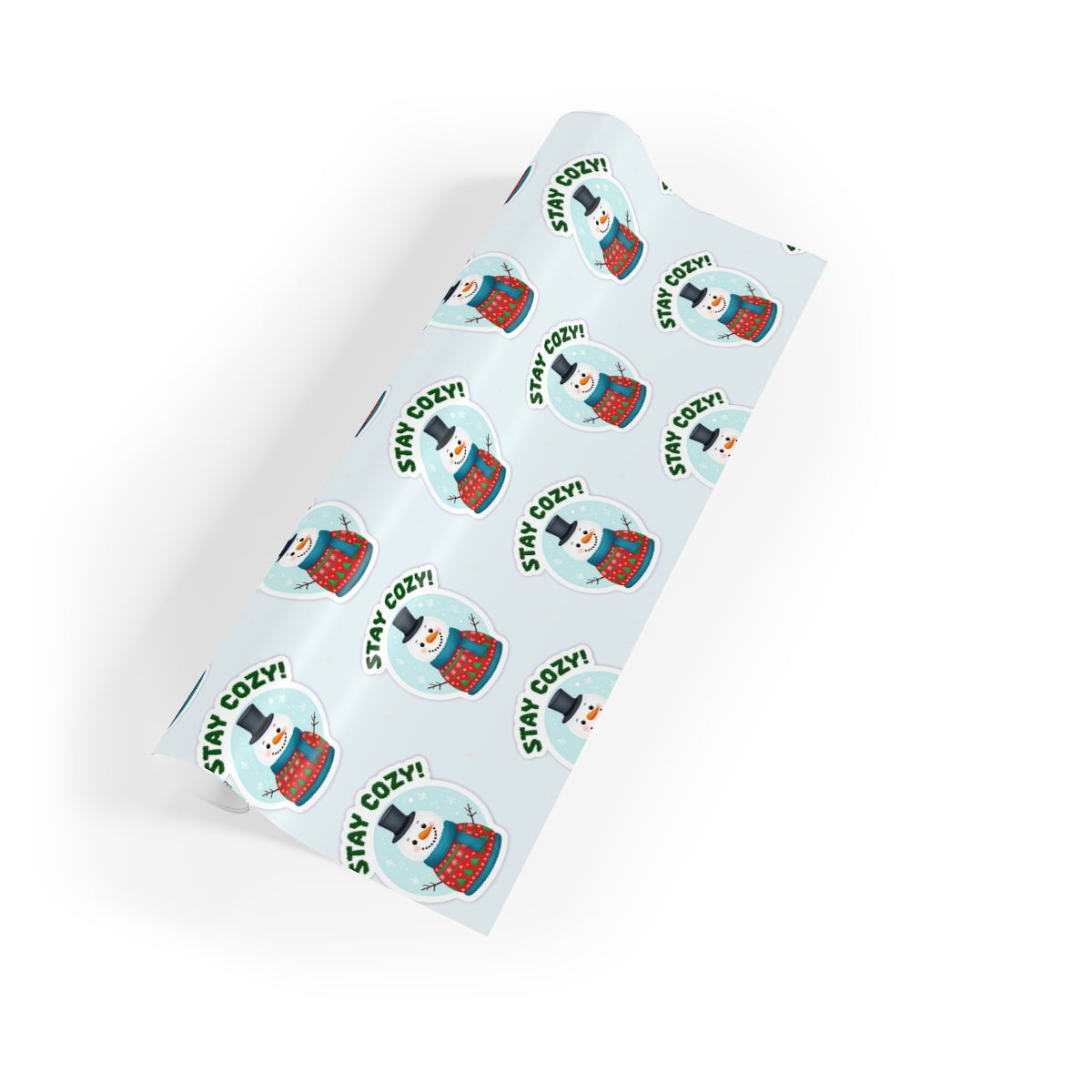 Adorable Snowman Gift Wrap, Stay Comfy Snowman Wrapping Paper, Festive Christmas Wrapping Paper, Winter Holiday Gift Wrap, Ho