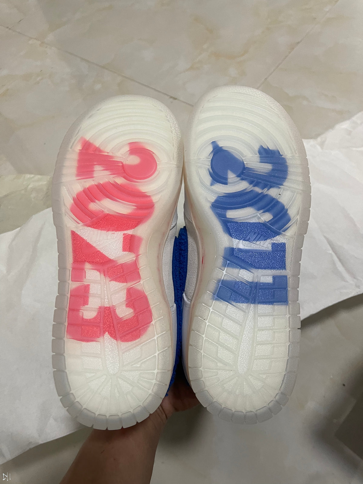 Low Top Sneakers, Blue White Red Colorway, Lace Up Design, Casual Gift for Sneaker Fans
