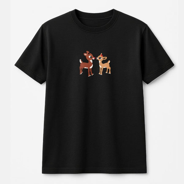 Minimalist Holiday Deer Shirt, Adorable Reindeer Christmas T-Shirt, Festive Reindeer Graphic Tee, Xmas Deer Matching Shirt, H