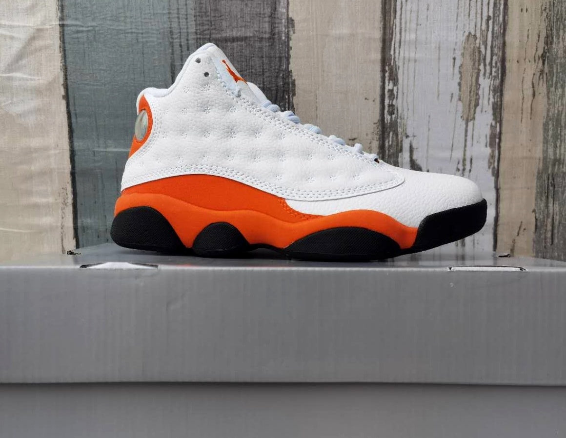 Sneakers, White Red Orange Colorway, Lace Up Design, Casual Gift for Sneaker Fans
