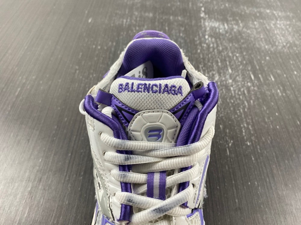 Low Top Sneakers, White Purple Colorway, Lace Up Design, Casual Gift for Sneaker Fans