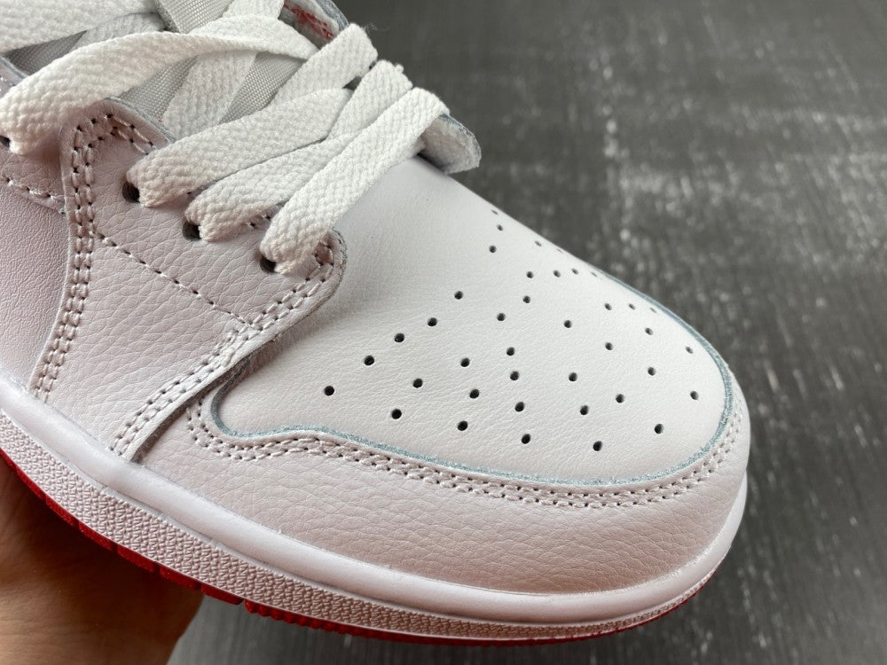 Low Top Sneakers, White Red Colorway, Lace Up Design, Casual Gift for Sneaker Fans