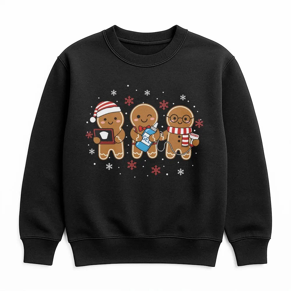 Gingerbread Sonographer Sweater, Ultrasound Tech Christmas Sweatshirt, Radiology Holiday Crewneck, Medical Sonography Xmas Pu