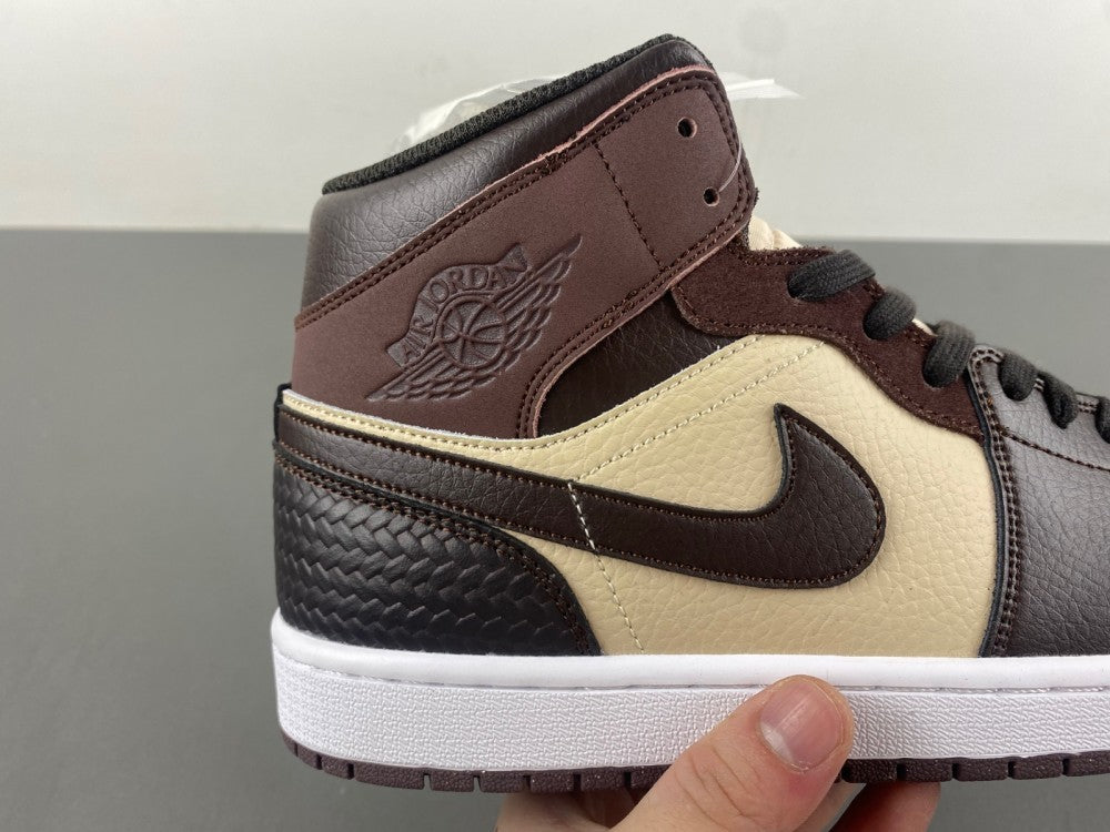 Mid Top Sneakers, Beige Brown Colorway, Lace Up Design, Casual Gift for Sneaker Fans