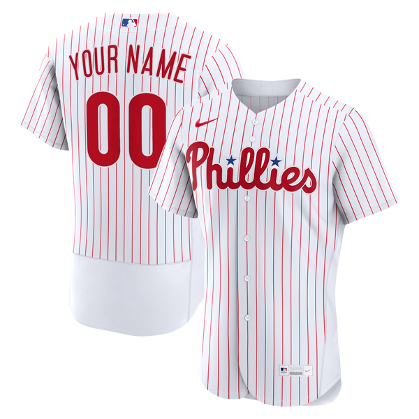 Philadelphia Phillies White Home Authentic Custom Jersey