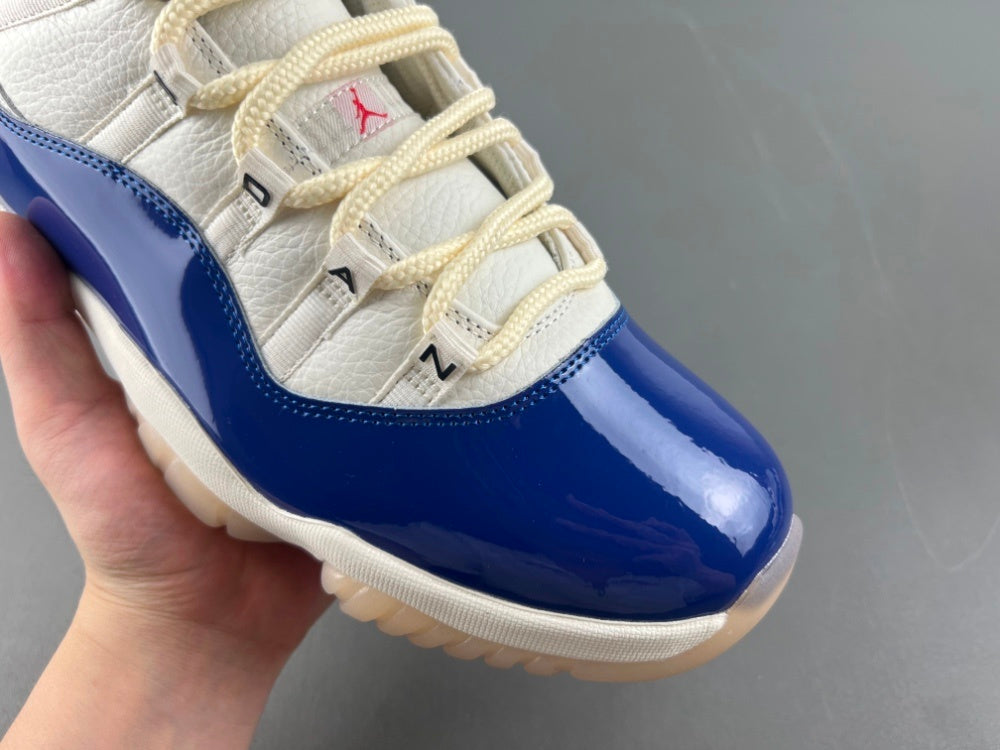 Low Top Sneakers, Beige Blue Colorway, Lace Up Design, Casual Gift for Sneaker Fans