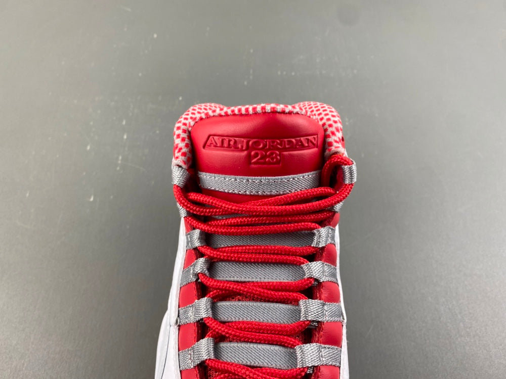 Retro High Top Sneakers, White Red Gray Colorway, Lace Up Design, Casual Gift for Sneaker Fans