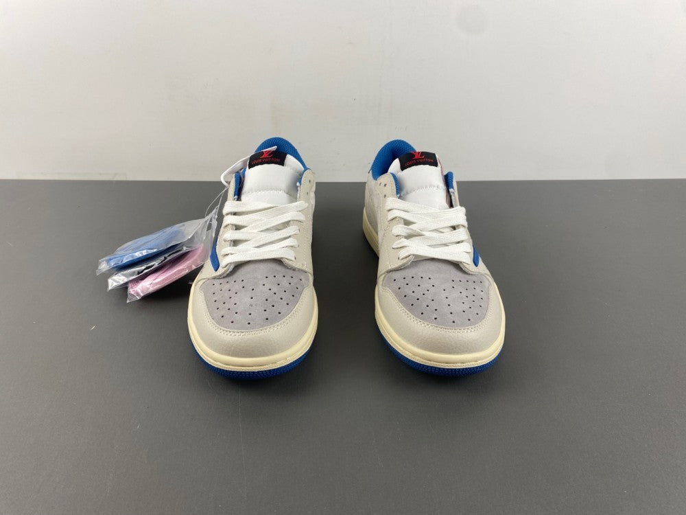 Low Top Sneakers, Royal Blue White Gray Colorway, Reverse Hook Design, Lace Up Design, Casual Gift for Sneaker Fans