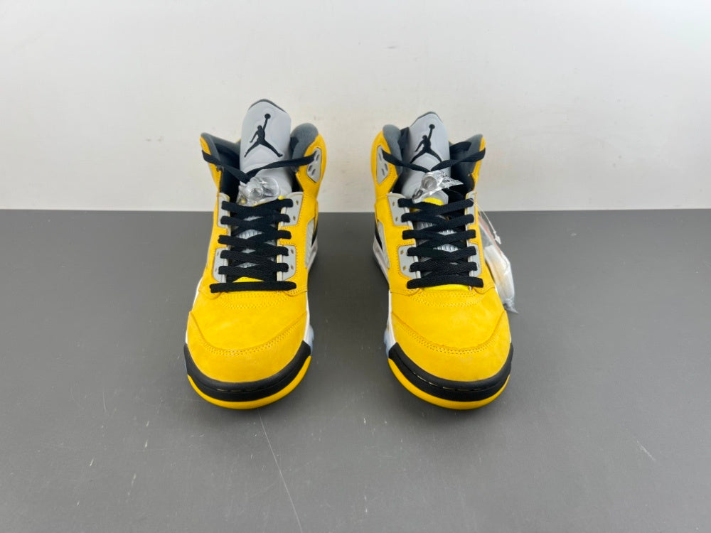 High Top Sneakers, Yellow White Colorway, Leather Footwear, Lace Up Design, Casual Gift for Sneaker Fans