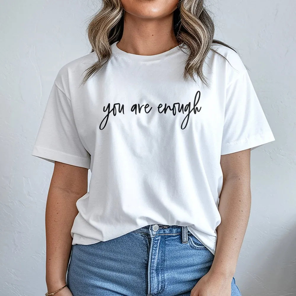 You Are Enough T-Shirt | Inspirational Quote Sweatshirt | Premium Cotton Blend | Mental Health Awareness Gift