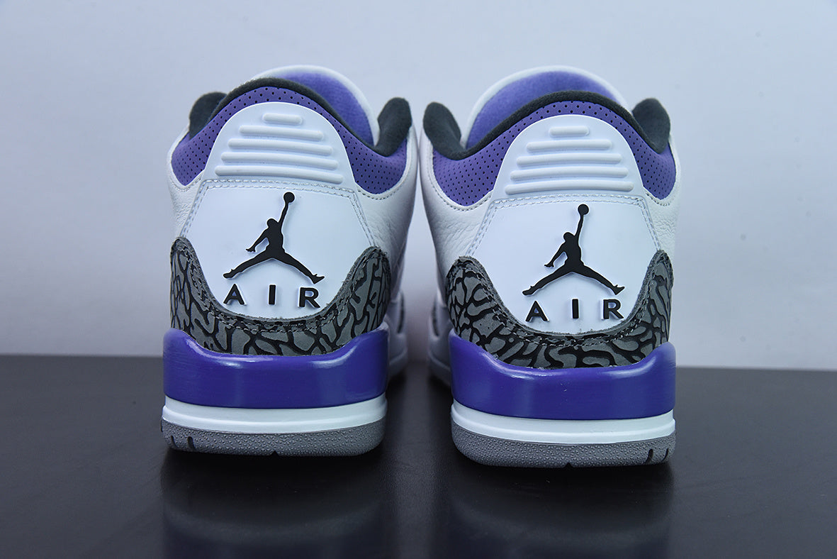 Retro Sneakers, White Purple Colorway, Lace Up Design, Casual Gift for Sneaker Fans