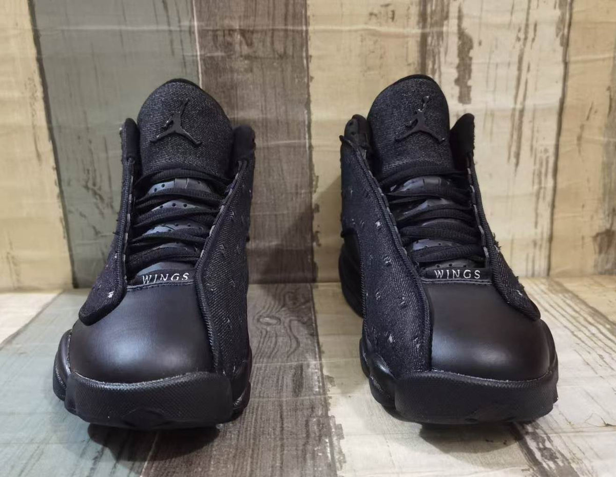 High Top Sneakers, Black Colorway, Strap Design, Casual Gift for Sneaker Fans
