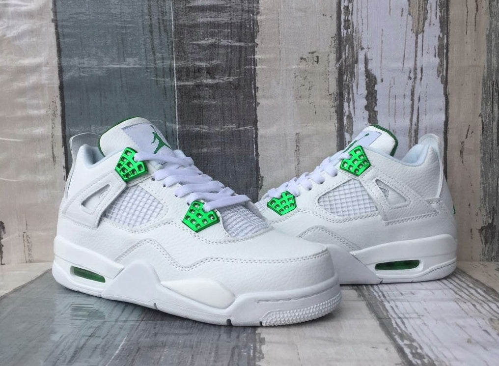Sneakers, White Green Colorway, Lace Up Design, Casual Gift for Sneaker Fans