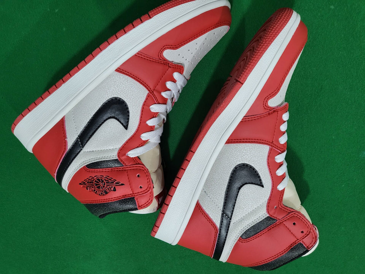 Retro Sneakers, Red White Black Colorway, Lace Up Design, Casual Gift for Sneaker Fans