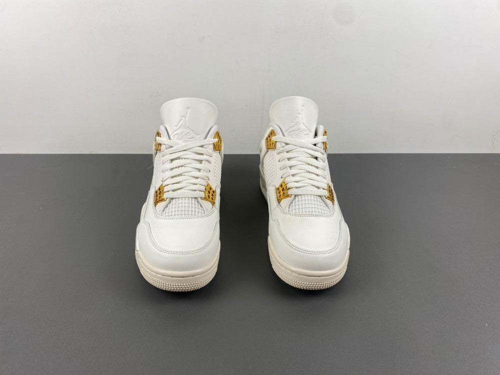 Low Top Sneakers, White Gold Colorway, Metallic Finish, Lace Up Design, Casual Gift for Sneaker Fans