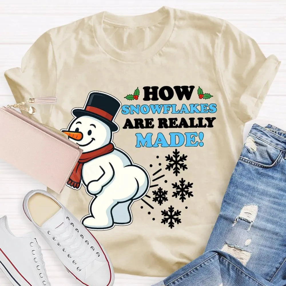 Festive Holiday Graphic Tee, Snowman Snowflake Christmas T-Shirt, Adorable Winter Snowman Shirt, Unisex Merry Christmas Tee, 