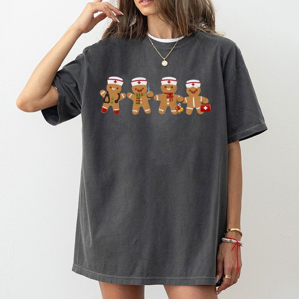 Gingerbread Medic Shirt, Christmas Nurse T-Shirt, Adorable Nursing Holiday Tee, Medical Staff Christmas Shirt, Present for Nu