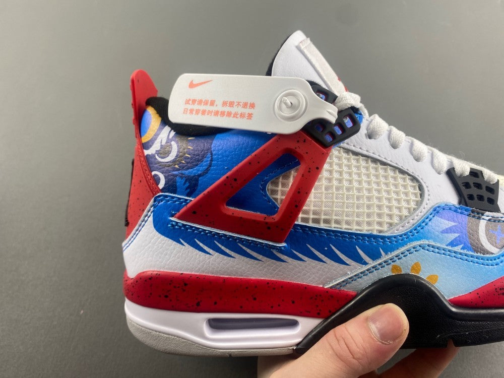 Low Top Sneakers, Blue White Red Colorway, Mismatched Colorway, Lace Up Design, Casual Gift for Sneaker Fans