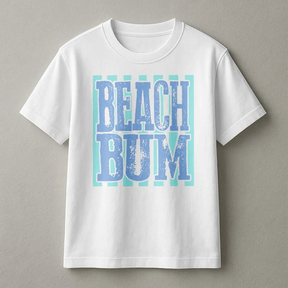 Beach Bum T-Shirt | Retro Summer Vibes Graphic Sweatshirt | Soft Cotton-Blend Pullover | Gift for Beach Lover