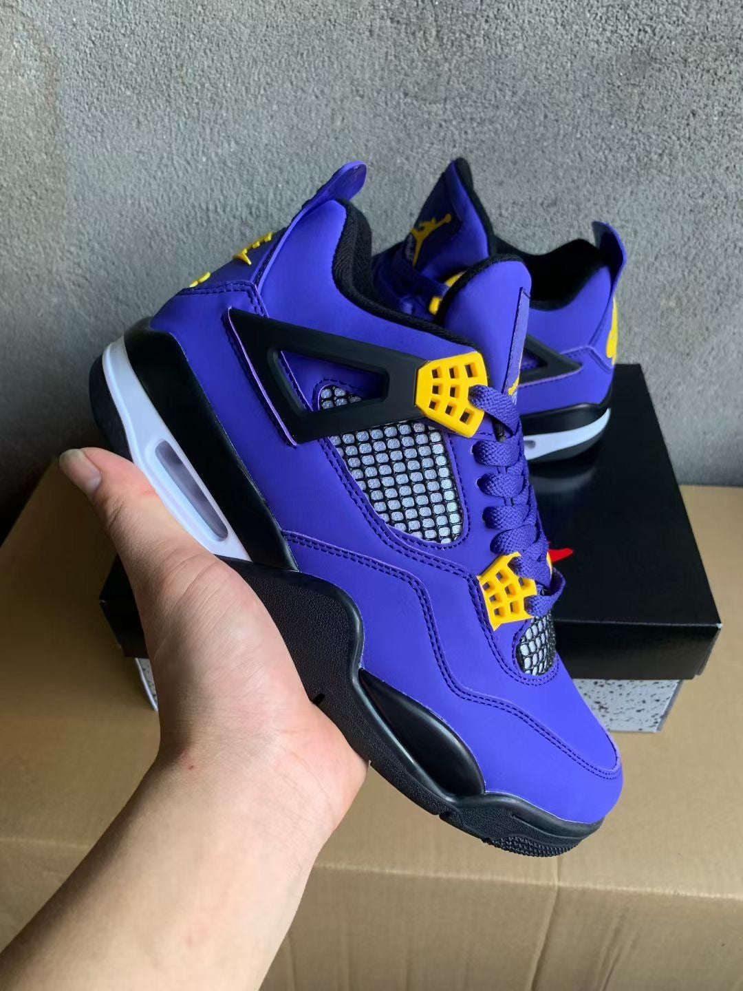 Low Top Sneakers, Purple Black Yellow Colorway, Lace Up Design, Casual Gift for Sneaker Fans