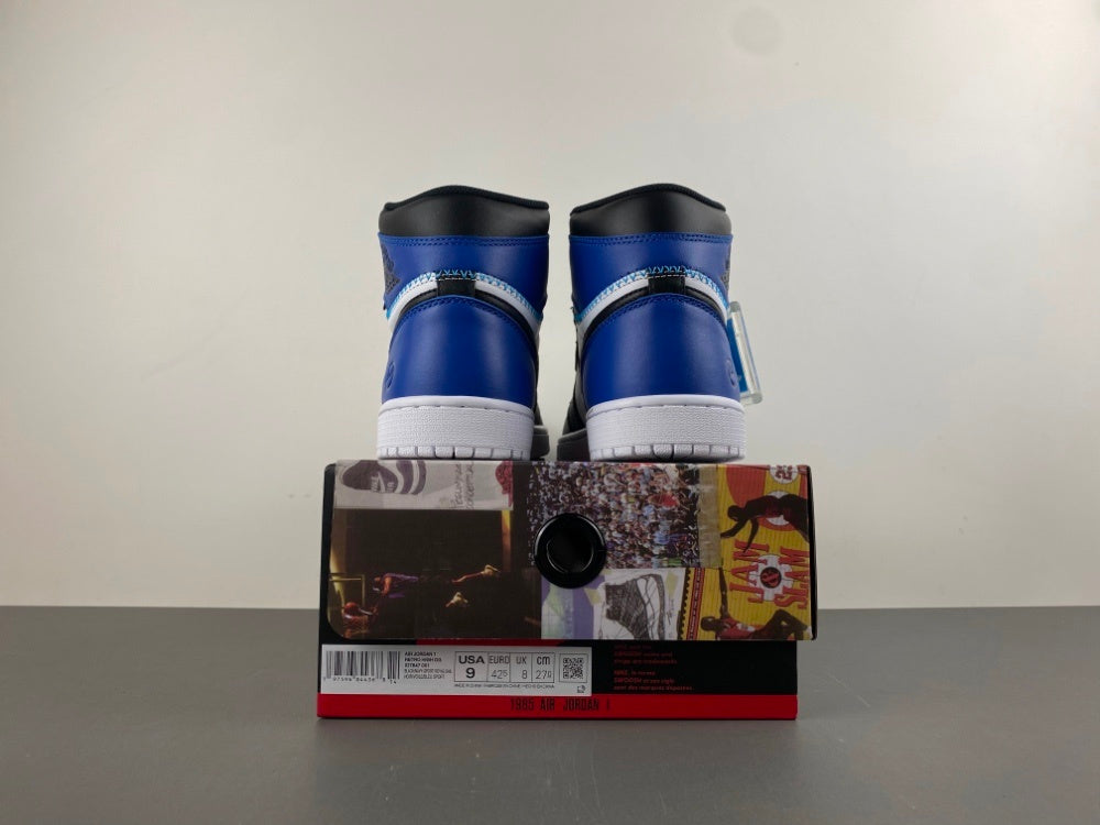 High Top Sneakers, White Black Blue Colorway, Lace Up Design, Casual Gift for Sneaker Fans