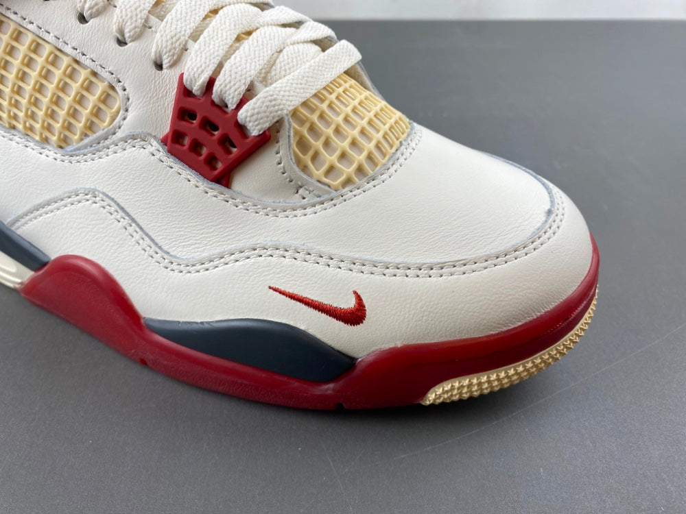 Low Top Sneakers, White Black Red Colorway, Lace Up Design, Casual Gift for Sneaker Fans