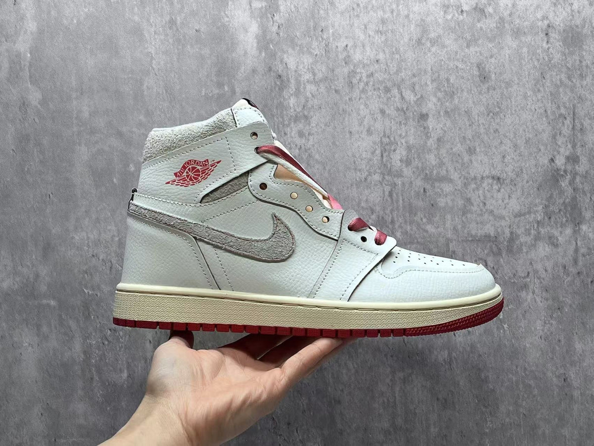 High Top Sneakers, Red Colorway, Lace Up Design, Casual Gift for Sneaker Fans