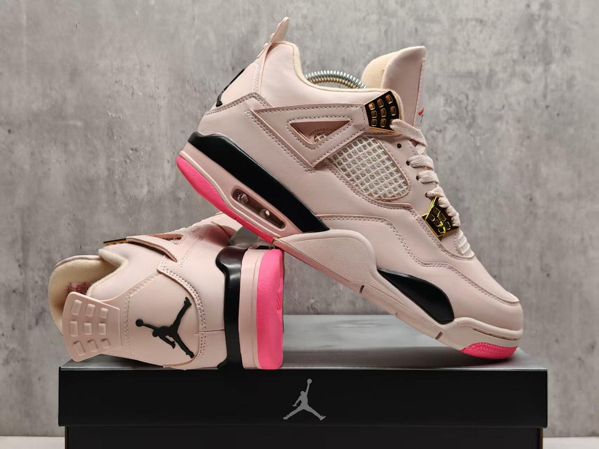Mid Top Sneakers, Beige Pink Colorway, Lace Up Design, Casual Gift for Sneaker Fans