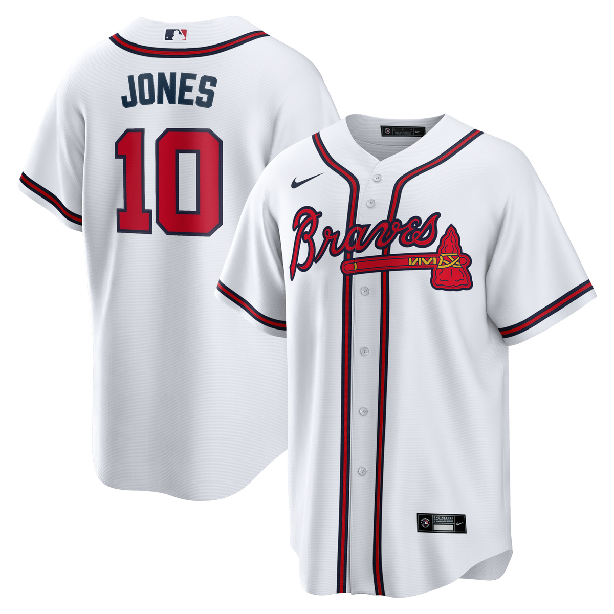 Atlanta Braves Chipper Jones White Home Retired Player Replica Jersey