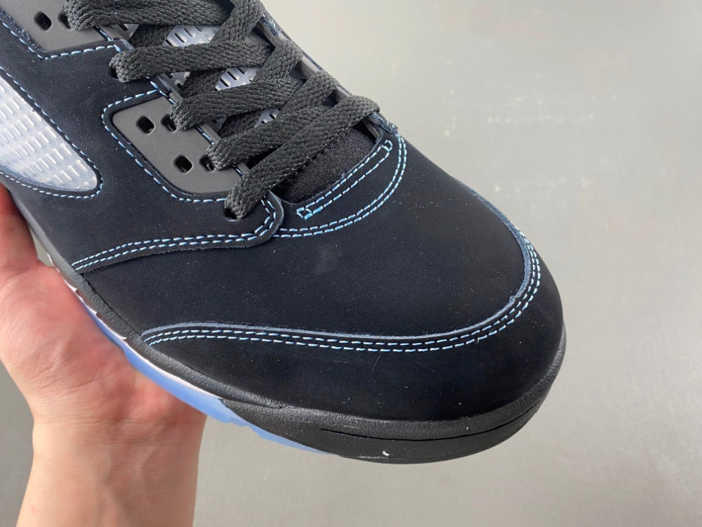 Mid Top Sneakers, Blue Black Colorway, Lace Up Design, Casual Gift for Sneaker Fans
