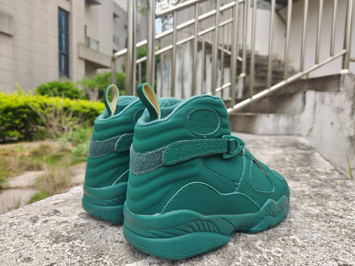 High Top Sneakers, Green Colorway, Strap Design, Casual Gift for Sneaker Fans