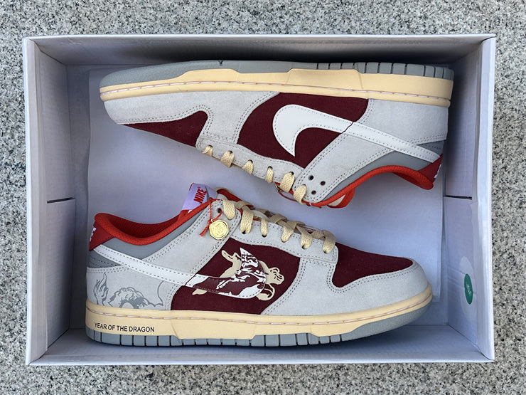 Low Top Sneakers, Beige Burgundy Colorway, Lace Up Design, Casual Gift for Sneaker Fans