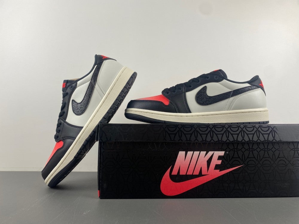 Low Top Sneakers, White Black Red Colorway, Lace Up Design, Casual Gift for Sneaker Fans