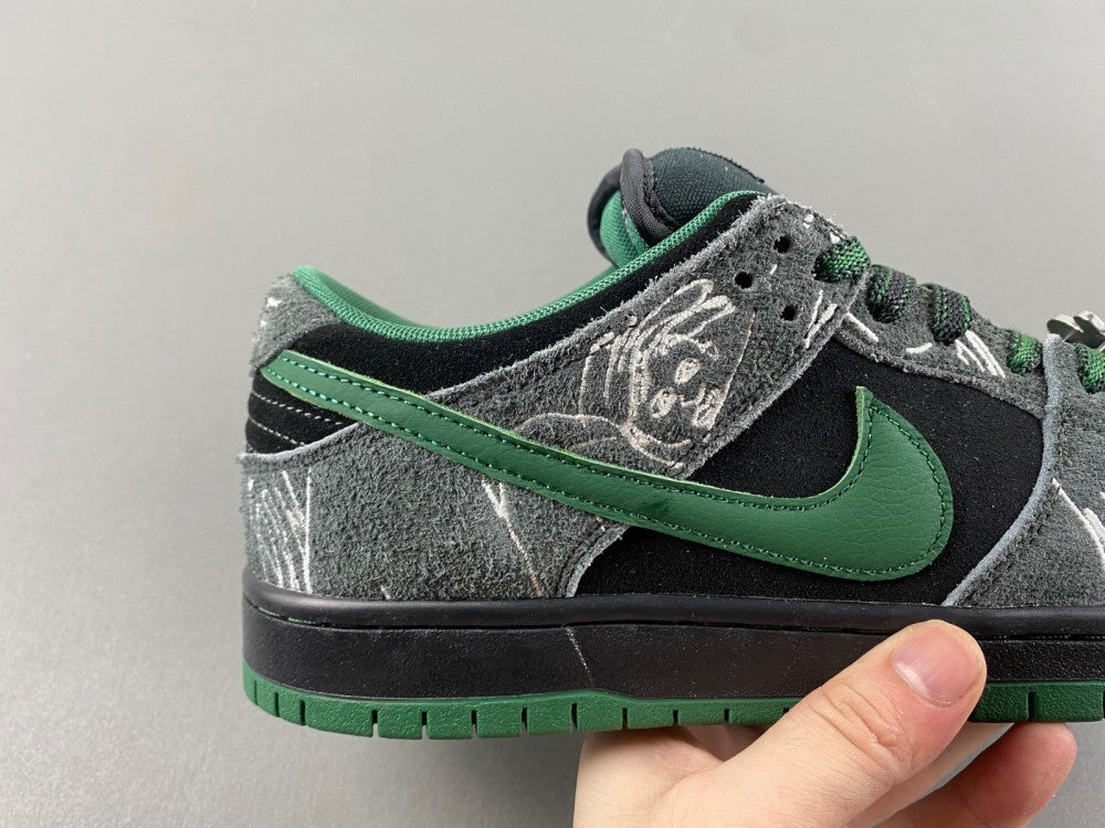 Low Top Sneakers, Black Green Gray Colorway, Lace Up Design, Casual Gift for Sneaker Fans