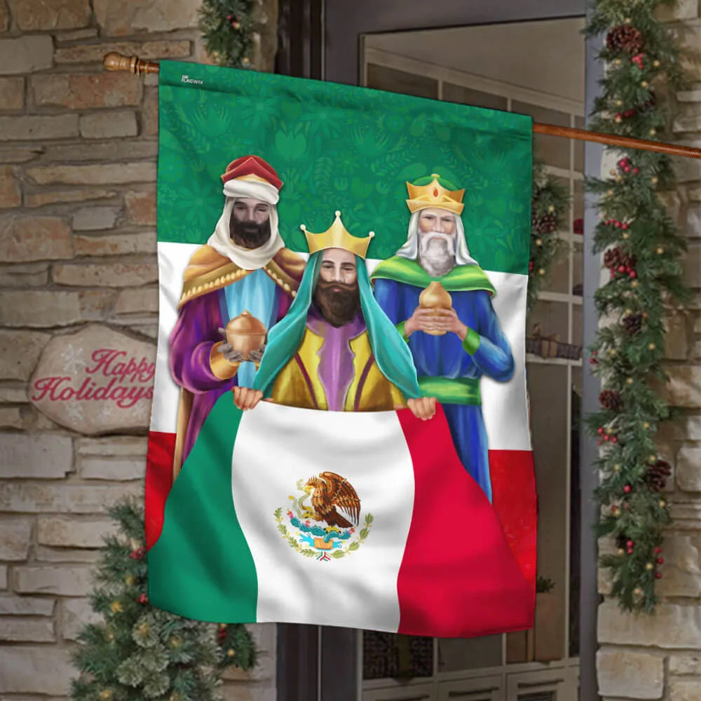 Epiphany Nativity Yard Flag, Three Kings Mexican Flag Garden Flag, Double Sided Heritage Holiday Lawn Flag, Christmas Present